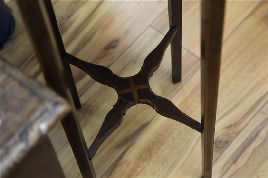 A 19th century satinwood and mahogany urn stand, W.1ft